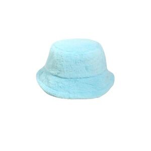 Light Blue Fuzzy Bucket Hat